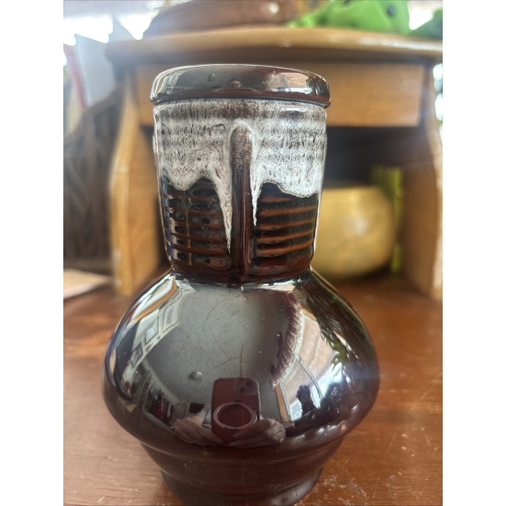 Nasco Japan Earthenware Sake Storage Apothecary Lid Pottery Earthy Glazed - Picture 3 of 7